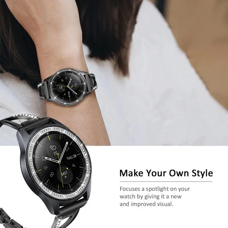 Кольцо из нержавеющей стали и Бриллиантовая оправа для samsung Galaxy Watch 42 мм/gear Sport/gear S2/S2 классический клейкий чехол металлический чехол
