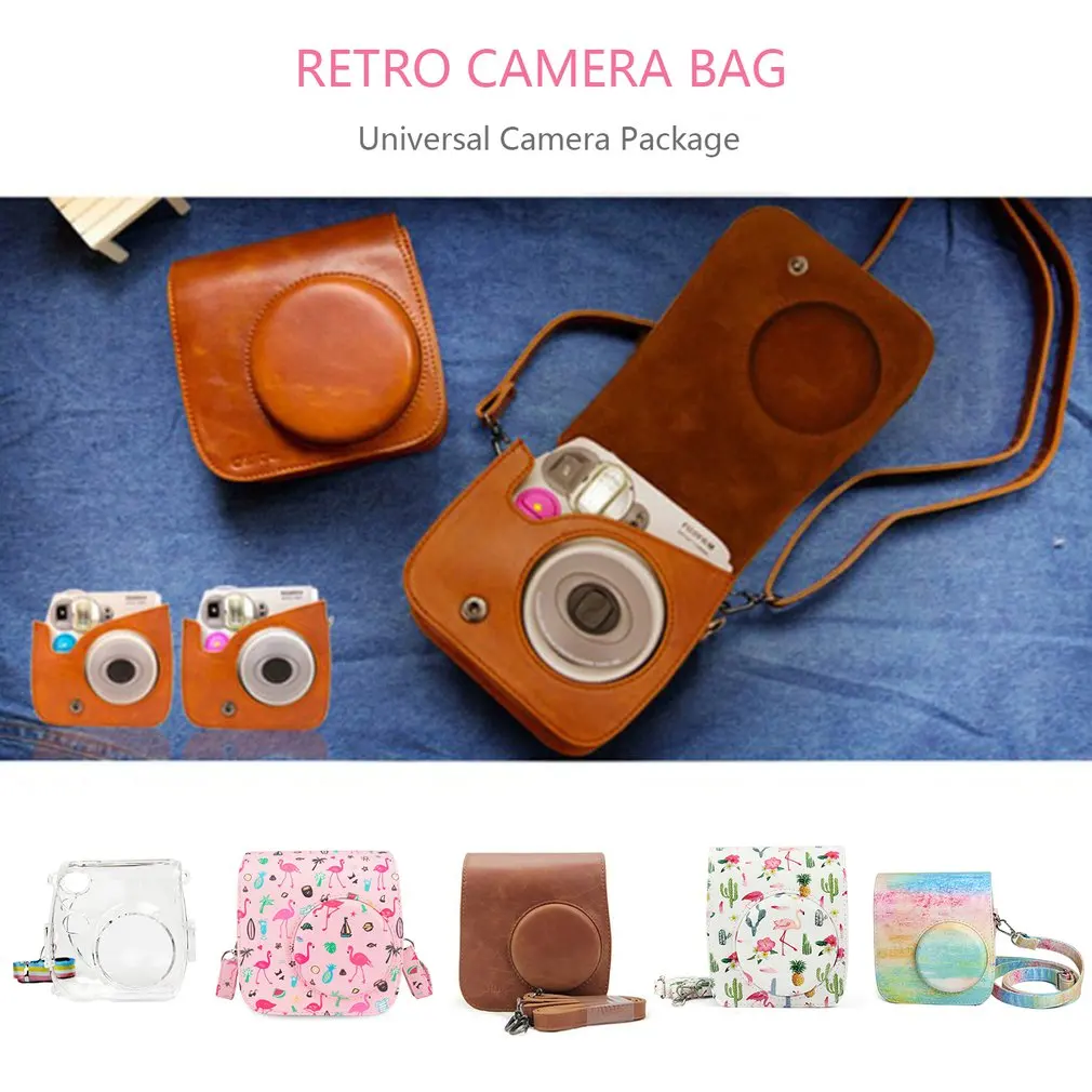 Совместимый Чехол из искусственной кожи для камеры Instax для Fujifilm Instax Mini 7s 7c мгновенная камера и Polaroid PIC-300 камера