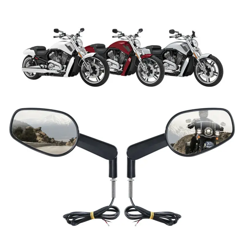 Мотоциклетные зеркала заднего вида светодиодный сигнал поворота для Harley V Rod VROD