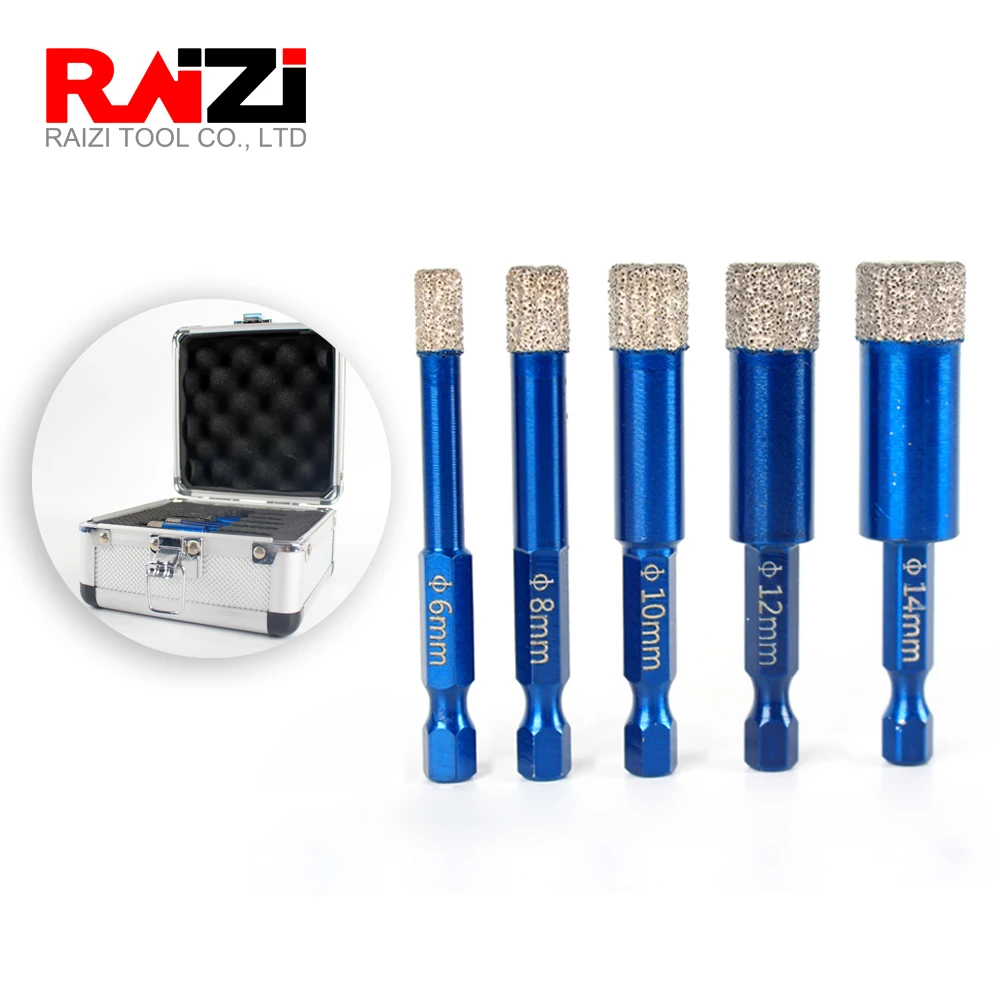 Raizi Phoenix 1/4" hexagon shank diamond core drill bit sets coated hole saw for porcelain tile granite marble | Инструменты