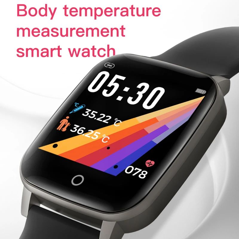 Smart Watch Women Men T1 Body Temperature Measurement Fitness Tracker Hear Rate Blood Pressure For Android iOS | Электроника