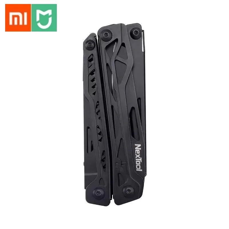 Черный Xiaomi Mijia NEXTOOL 10 в 1 инструменты многофункциональные инструменты лезвия складные плоскогубцы походные велосипедные портативные ножницы, открывалка - Цвет: Черный