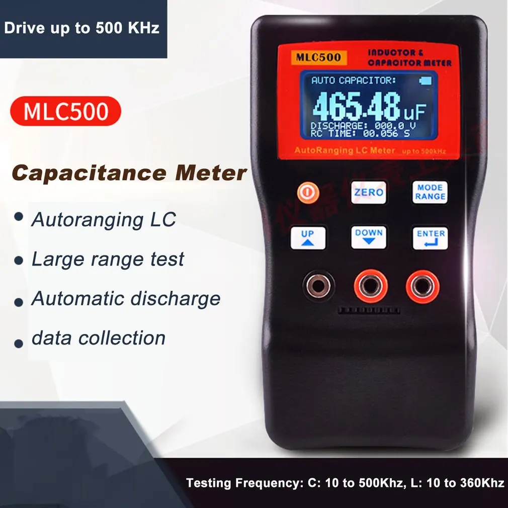 MLC-500 Высокоточный Автоматический диапазон LC метр профессиональная емкость Таблица индуктивности 500 кГц измеритель емкости