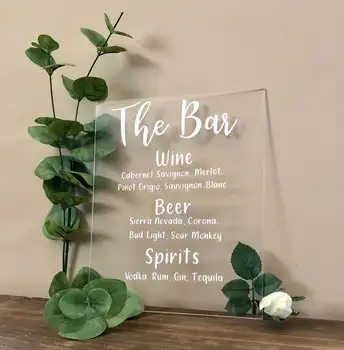 

Custom Acrylic Wedding Sign, Wedding Bar Sign, Acrylic Bar Sign, Personalized Wedding Sign, Clear Wedding Sign