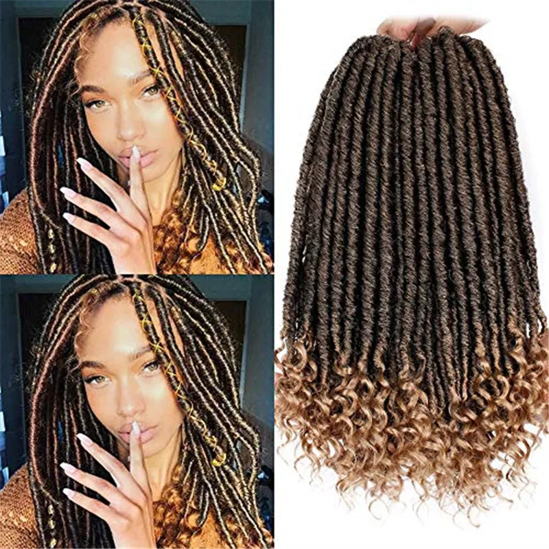 

Goddess Hair Ombre Faux Locs Crochet Braids 16 20inch 24 strands/pcs Natural Braid Synthetic Crochet Braid Hair Extension