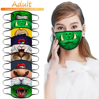

Fashionable Halloween Cloth Face Shield Washable Mouth Mask Face Shield Reusable Windproof Face Mask Breathable mondmaskers