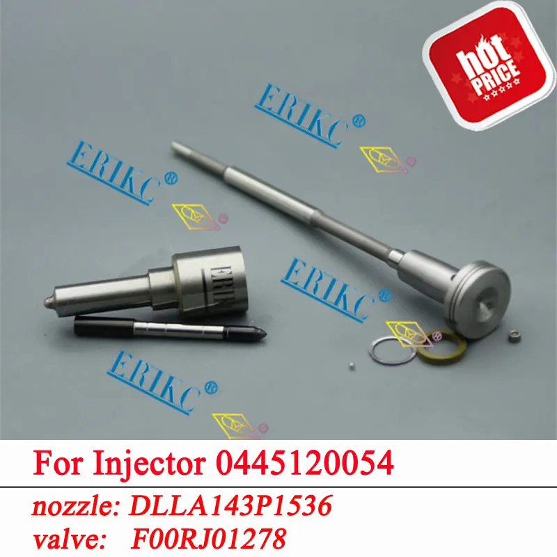 

ERIKC 0445120054 Injector Repair Kits Nozzle DLLA143P1536 0433171947 Valve F00RJ01278 for Bosch 0445120054 CASE IVECO 2855491