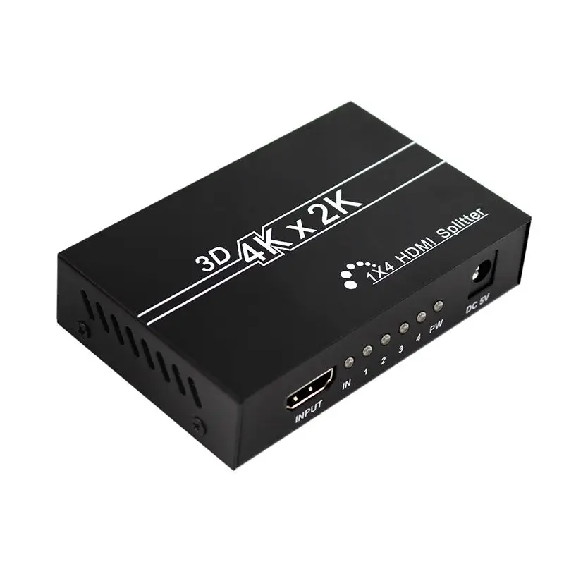 Прочный HD 4K 4 портовый HDMI сплиттер 1x4 ретранслятор усилитель 1080P 3D концентратор 1 в 4 из