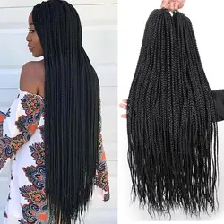 SAMBRAID  95G/Pack 30 Roots Crochet Braids 24 inch Pink Ombre Synthetic Braiding Hair Extension Senegalese Twist For Black Women