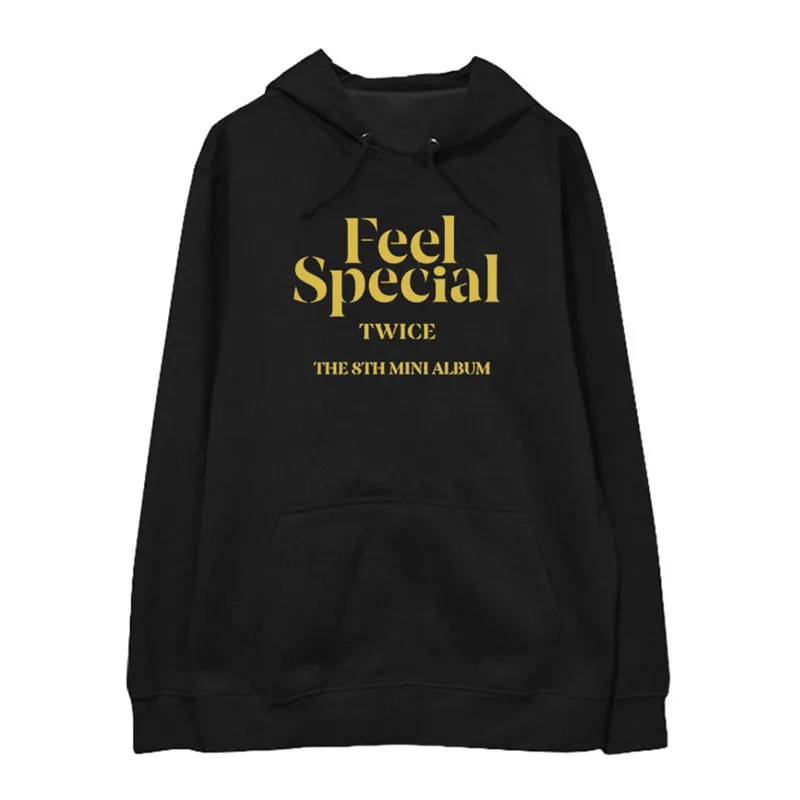 KPOP TWICE 8TH MINI ALBUM FEEL SPECIAL Album Hoodie Свободный пуловер с капюшоном с принтом толстовки с длинными рукавами WY1185