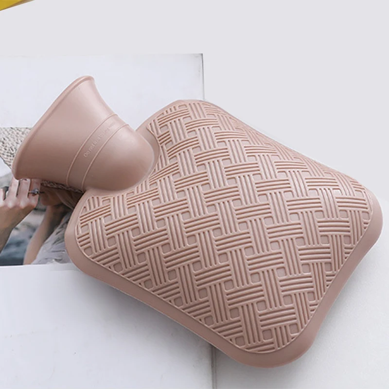 Взрывозащищенная силиконовая бутылка для горячей воды, зимняя грелка для рук, сумка для горячей воды, коричневая