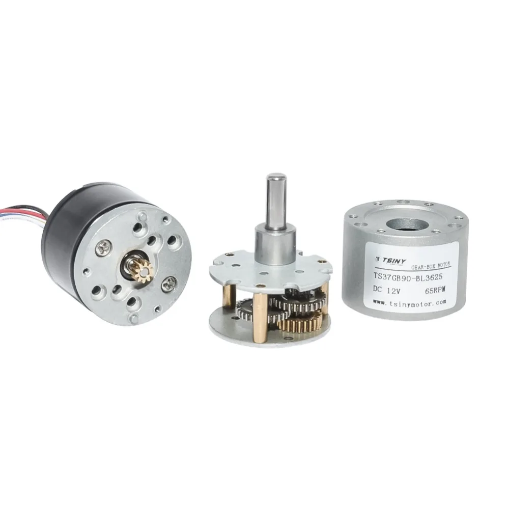 DC бесщеточный Шестерни Мотор 12V 24V Диаметр с ультратонкой оправой 37 мм