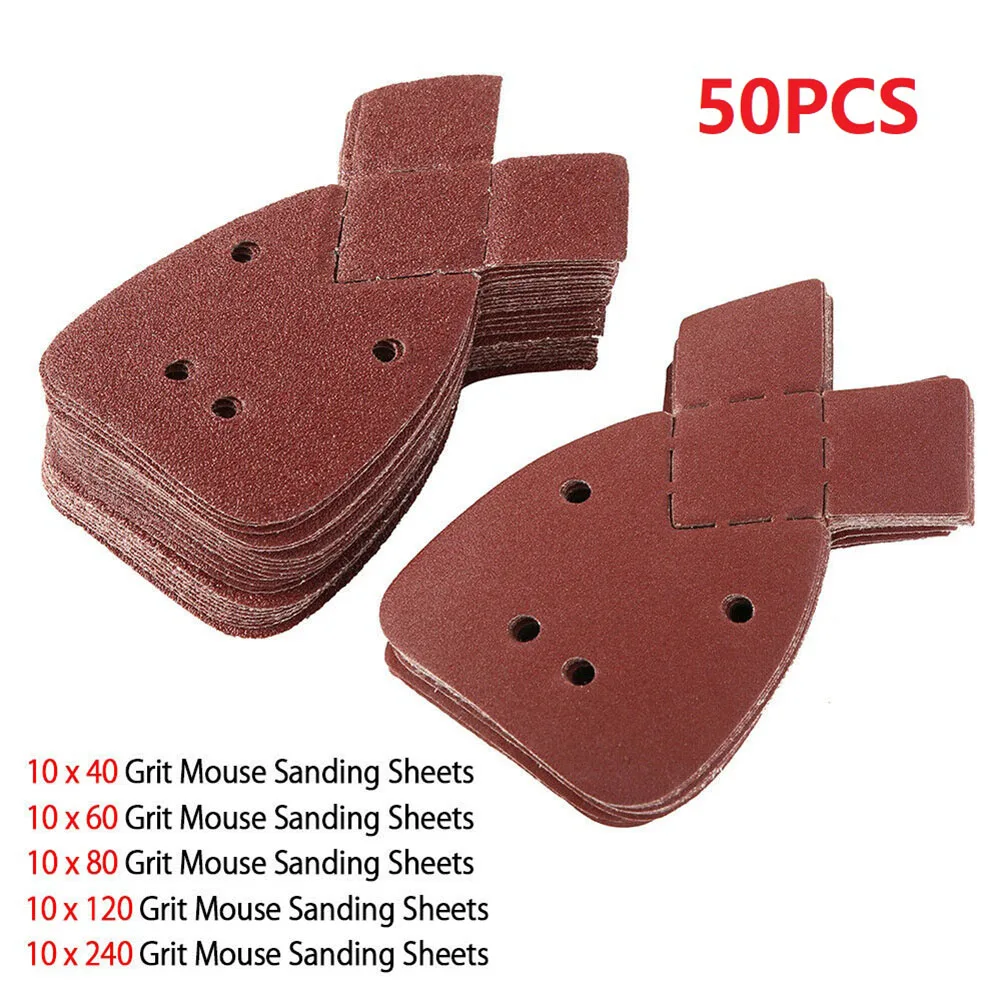 40Pcs 40/60/80/120 Grit Mouse Sanding Sheets Sander Pads Set For