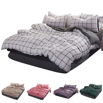 

Modern Duvet Cover Set Plaid Lattice Bedding Sets Polyester Quilt Covers Single Double Queen King Bed Sheet Bedclothes 3/4pcs