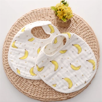 

Baby Bibs Water Absorption Cute Cartoon U Type 24*21cm Eight-Layer Muslin Cotton Gauze Saliva Bibs Feeding Care Rice Pocket Bibs