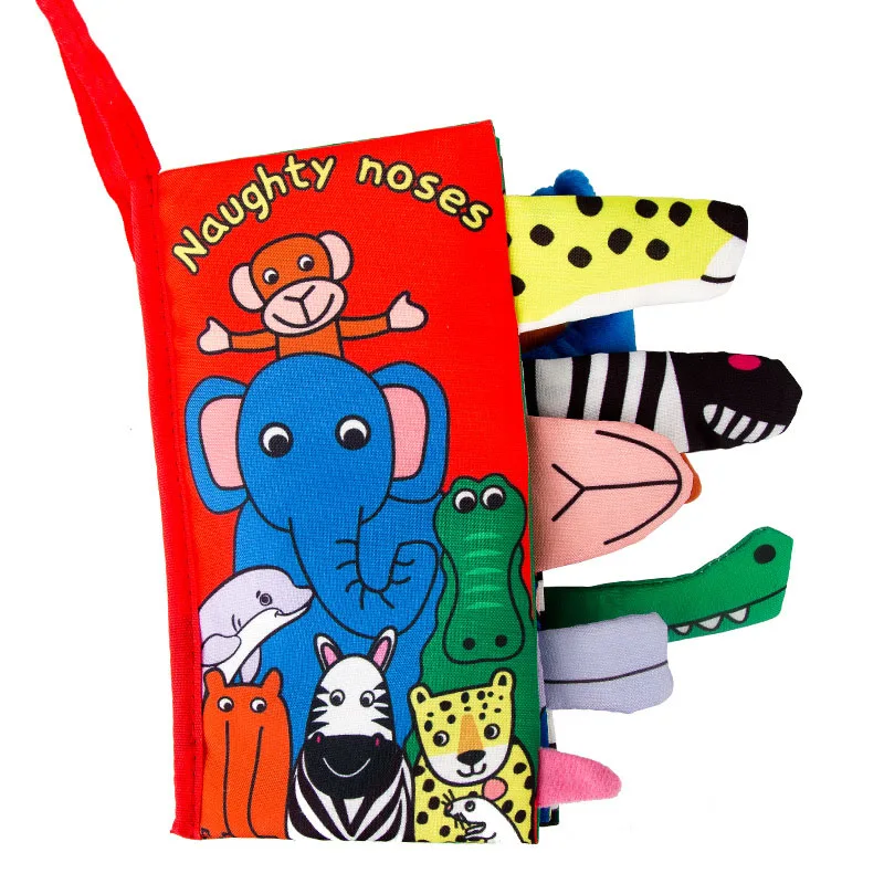 naughty nose 22X12CM Детские игрушки познание детская тканевая книга вокруг мультитач многофункциональная забавная и двойная красочная кровать бампер для новорожденного 0-12 месяцев - Цвет: naughty nose 22X12CM