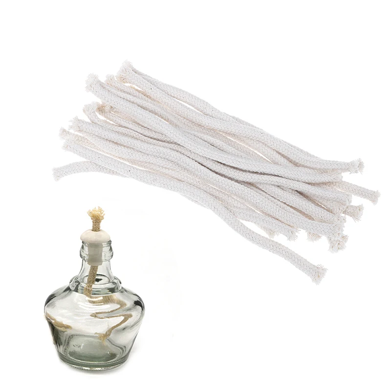 5Pcs 15cm Long DIY Burner Alcohol Wick Rope Cotton Wick Round Cotton Kerosene Oil Lamp Wicks