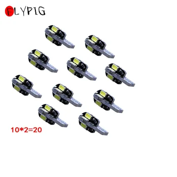 

FLYPIG 20Pcs/set Canbus T10 194 168 W5W 5730 8 LED SMD White Car Side Wedge Light Lamp Bulb