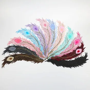 

Lulang 10pcs Peacock Tail Feathers Patch Embroidery Patches (13 Colors Choose)Hand Sewing or Ironing Sticker on Cloth Appliques