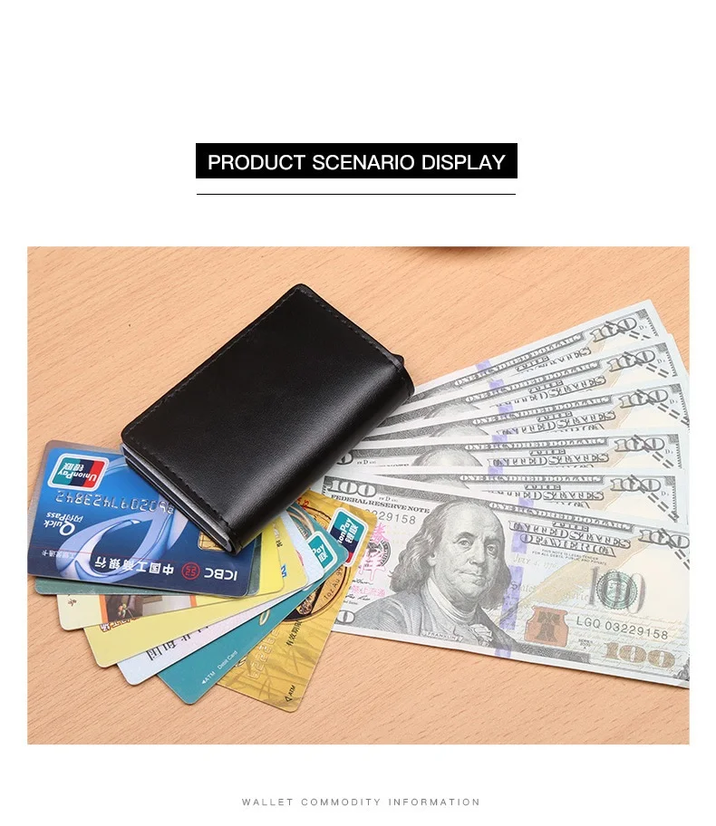 Кошелек для кредитных карт, RFID, ПУ, унисекс, держатель, модный, для отдыха, автоматический, всплывающий, кошелек, анти-дегаузинг, анти-краж, многофункциональный кошелек