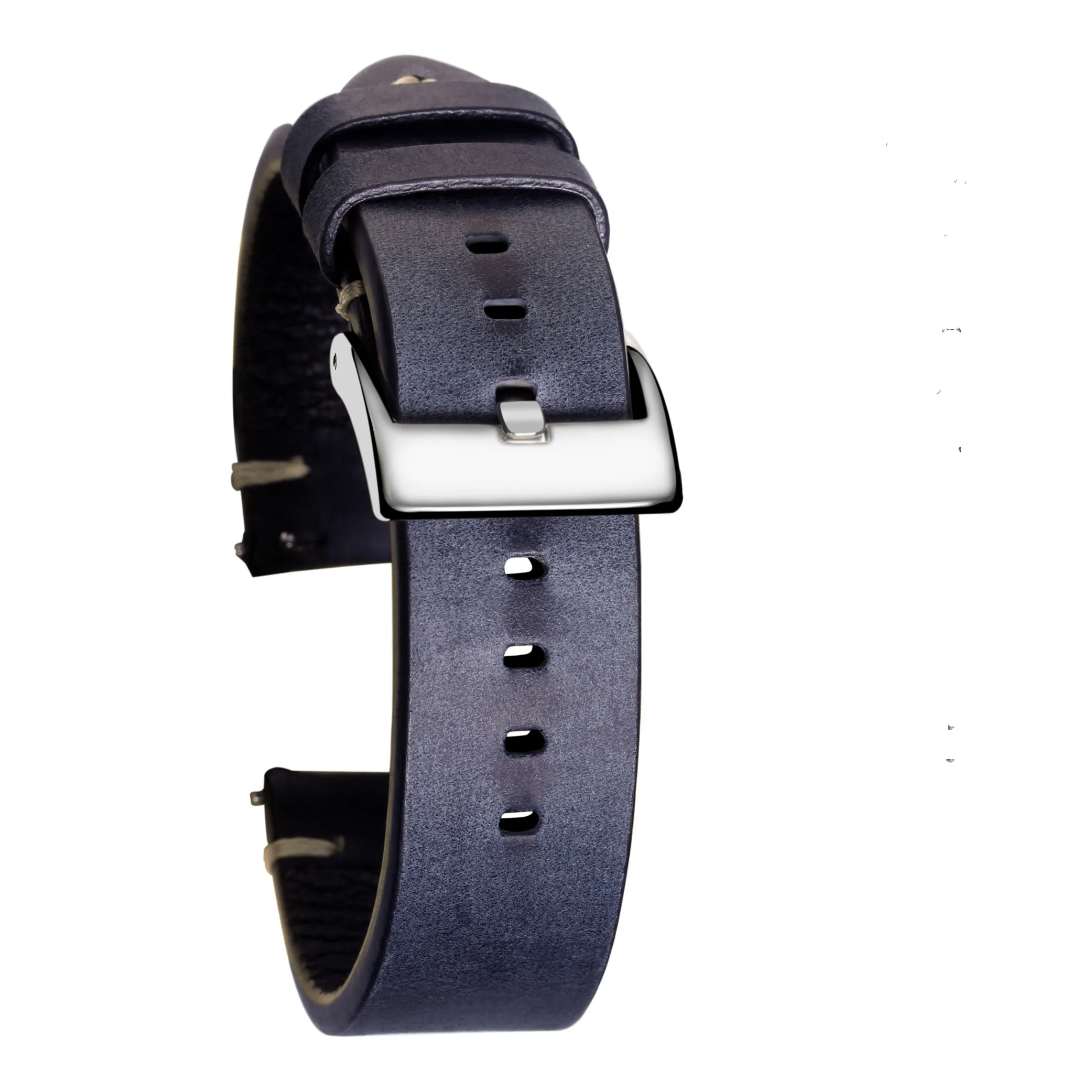 Hemsut Quick Release кожаный ремешок для часов ручной работы винтажный черный кожаный ремешок 18 мм 20 мм 22 мм - Цвет ремешка: Синий