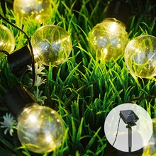 Солнечные светодиодные фонари для сада струна 5 м 2,5 м наружная газонная лампа хрустальные шары тропинка огни для сада декор для патио Солнечный газон свет