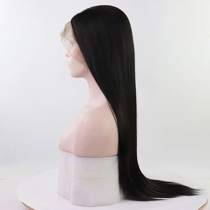 Bombshell Dark Brown Synthetic Lace Front Wig Silky Straight Heat Resistant Fiber Hair Glueless Natural Hairline For Women Wigs