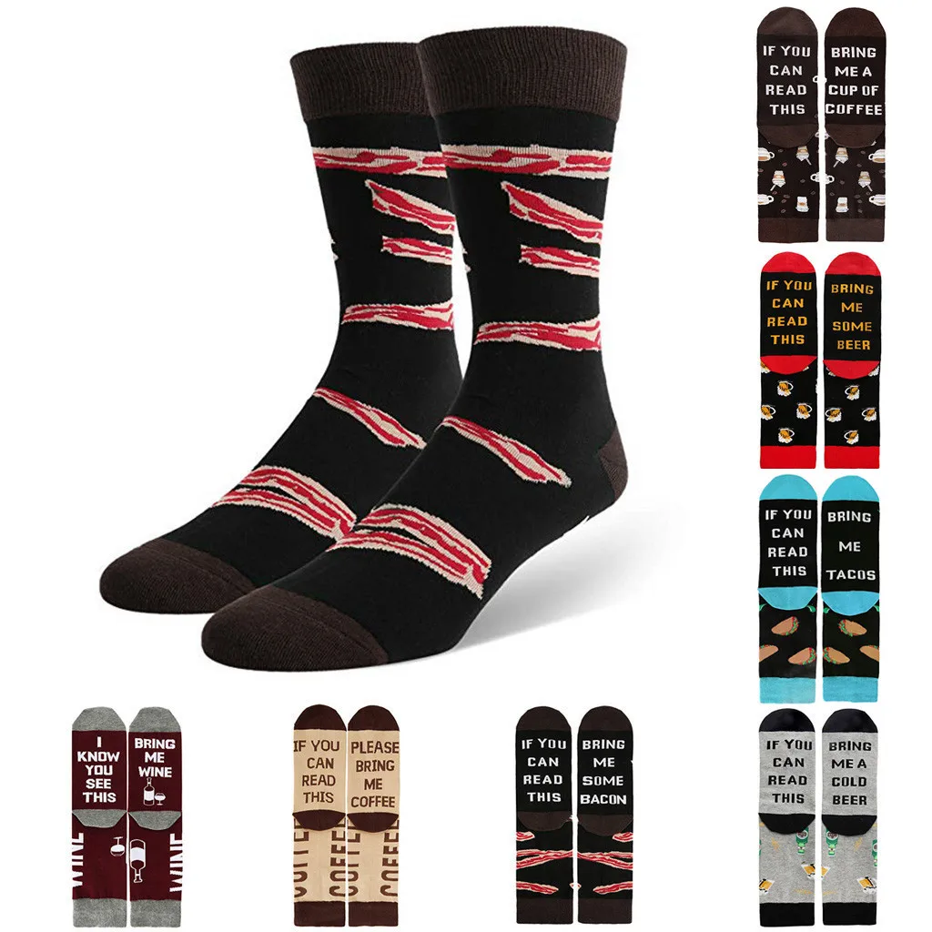 

Men Women Retro Women Personality Novelty Funny Saying Crew Socks If You Can Read This Socks Oil Funny Happy Socks