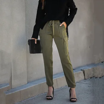 

Women Casual Drawstring Pockets Ankle-Length Cargo Pants