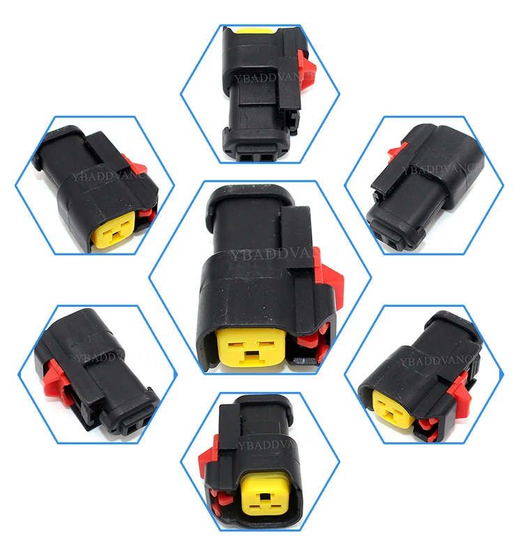 2 Pin Female Ev6 Uscar Fuel Injector Connector With Terminals And Seal