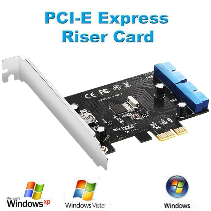 

Super Speed PCI Express to Dual 20 Pin USB 3.0 Controller Card PCI-E X1 to 2 Ports USB 3.0 Header pcie riser card for Computer