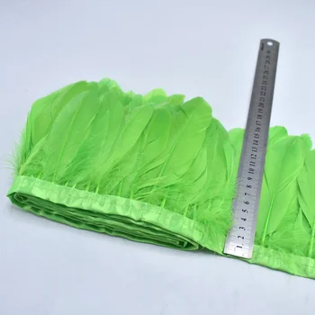 

2Meter Apple Green Goose Feathers Trimmings Fringe Sewing Clothing 15-20cm DIY Natural Feather Carnival Party Wedding Decorative