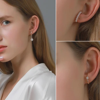 

Ins Wind Pierceless Earrings Vintage Hong Kong Flavor Pearl Ear Clip Simple and Versatile Ear Hanging Cool Earlobe Ornament