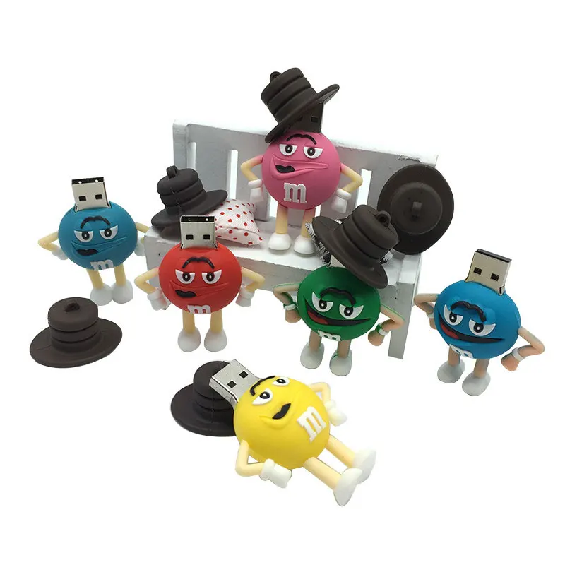 Usb флеш-накопитель 128 ГБ usb 2,0 м и м джентльмен шоколадный Боб 4 ГБ 8 ГБ флеш-накопитель 16 ГБ 32 ГБ 64 Гб портативный накопитель usb карта памяти