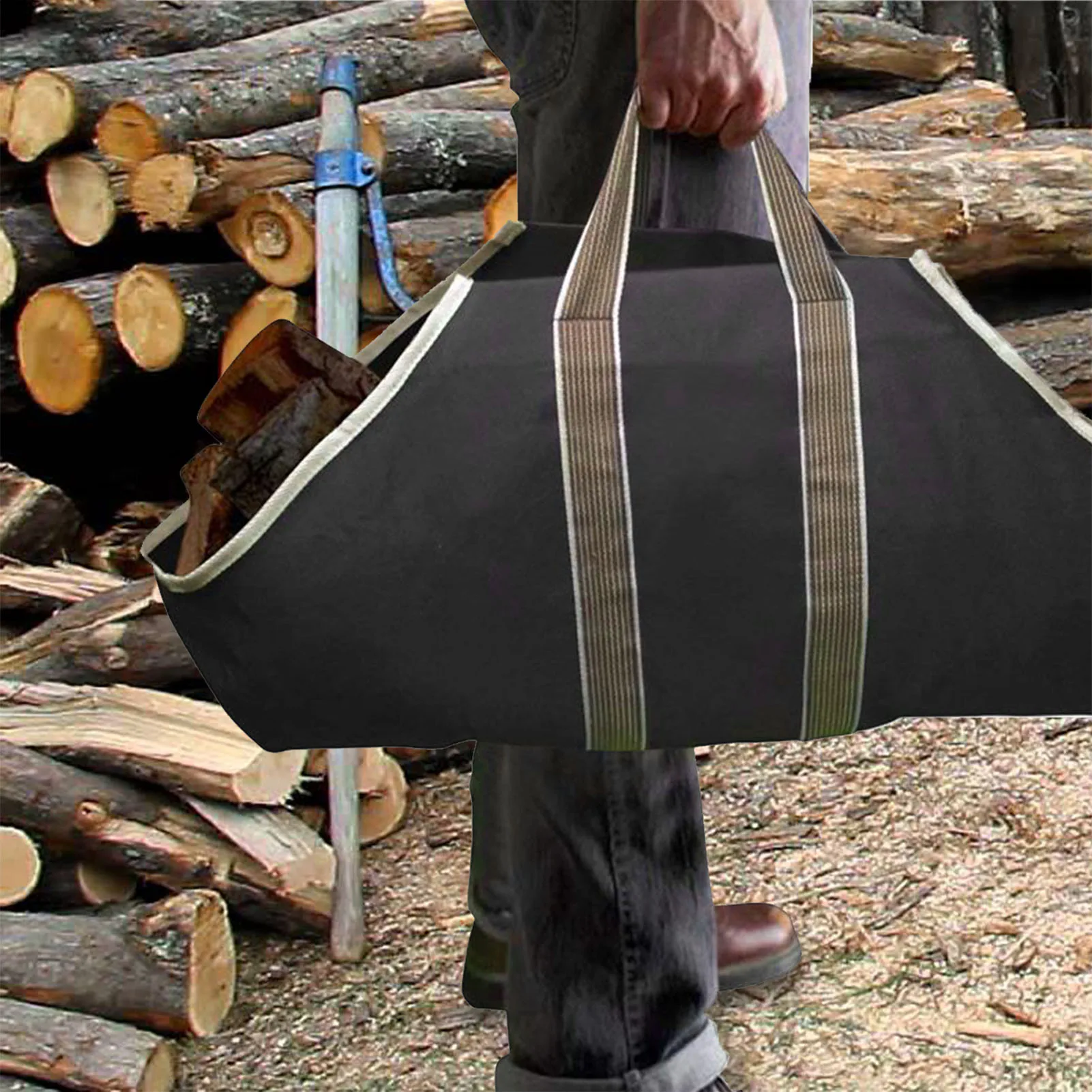 Firewood Transport Bag Large Canvas Firewood Carrier Portable canvas Log  Tote Bag Wood Carriers Carrying for Outdoor Camping - AliExpress