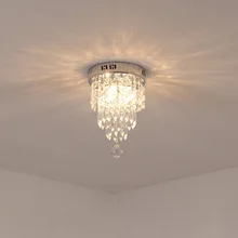 220V хрустальная лампа из нержавеющей стали K9 Хрустальная люстра проходные огни гостиничные светильники мини потолочный светильник