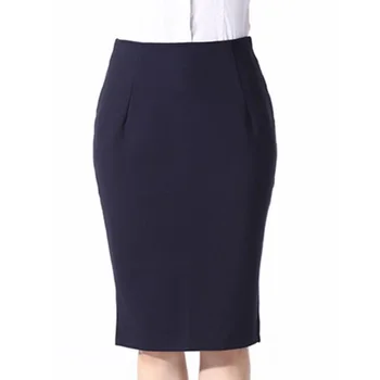 

High Waist Bodycon Bandage Skirts Womens Stretch Sheath Slim Package Hip Pencil Skirt Knee Length Ladies Work Office Skirt Femme