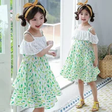 Лето г.; платье для маленьких девочек с кружевами в стиле пэчворк; длинные хлопковые летние платья с принтом; пляжные платья для девочек; праздничная одежда для детей-подростков