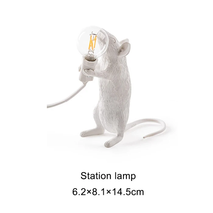 Настольная лампа в форме мыши, Настольный светильник из смолы, прикроватный светильник, домашний декор для комнаты MJJ88