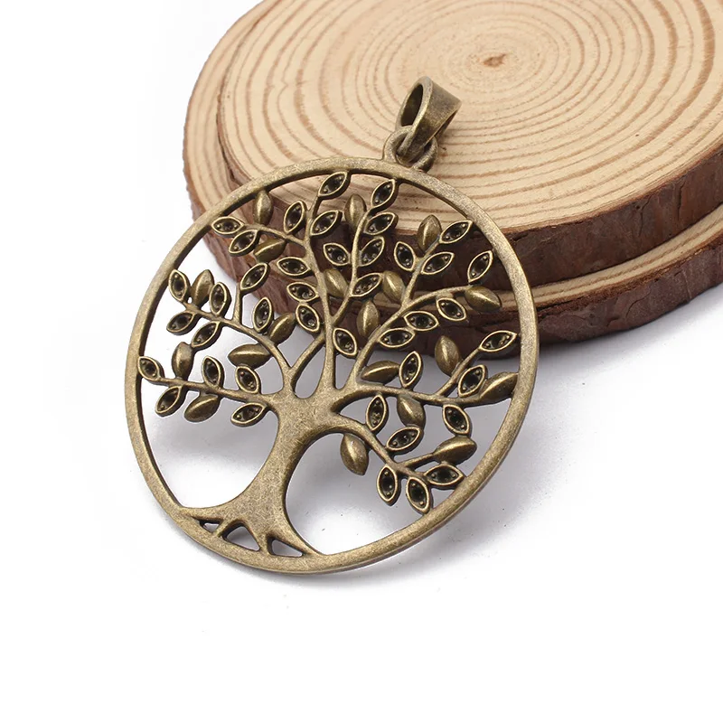 2 шт./лот большая полая подвеска сделай сам с деревом ожерелья Античная Бронза