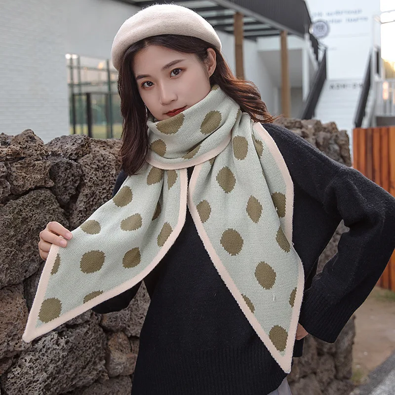 Корейский женский шарф с бриллиантами, утолщенный, осенний и зимний,, теплый, модный, треугольный, воздухопроницаемый, шаль