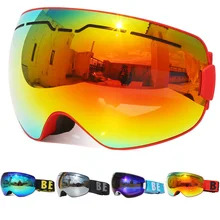 

2021 UV400 Anti-fog Double Layers Ski Goggles Big Frame Lens Ski Mask Glasses Snow Men Snowboard Eyewear Mirror Coating Goggles