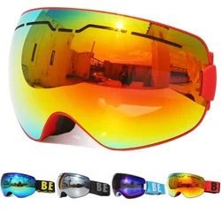 2021 UV400 Anti-fog Double Layers Ski Goggles Big Frame Lens Ski Mask Glasses Snow Men Snowboard Eyewear Mirror Coating Goggles