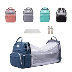 Sac à langer 3 en 1usb, nouveau Design, lit pliable pour bébé, avec coussin à langer, parasol, poche pour poussette 
