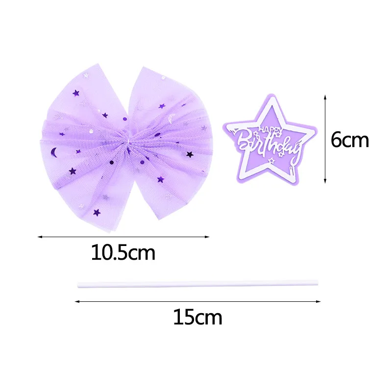 1/3 шт, кружевные украшения для торта в форме звезды с бантиком, фиолетовые, зеленые, розовые, желтые кружевные украшения для торта, украшения для дня рождения