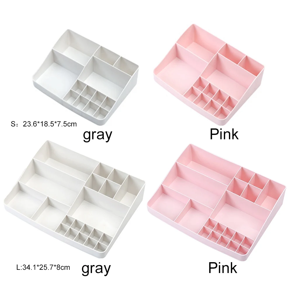 Practical Cosmetic Organizer Plastic Jewellery Space Saver Bedroom Dividing Grid Makeup Case Desktop Home Storage