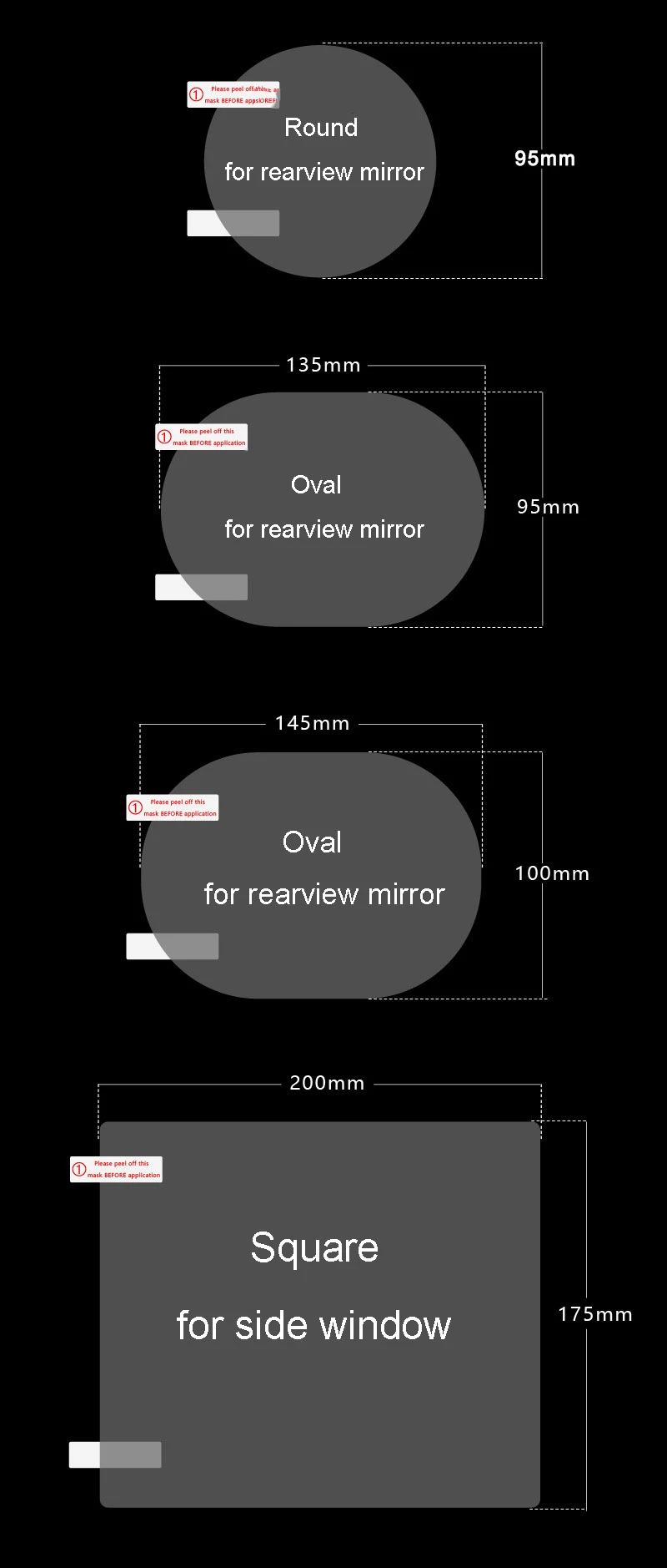 2PCS Magic Mirror Anti-Fog Shield Car Rearview Mirror Protective Film Anti Fog Window Clear Rainproof Soft Film Auto Accessories