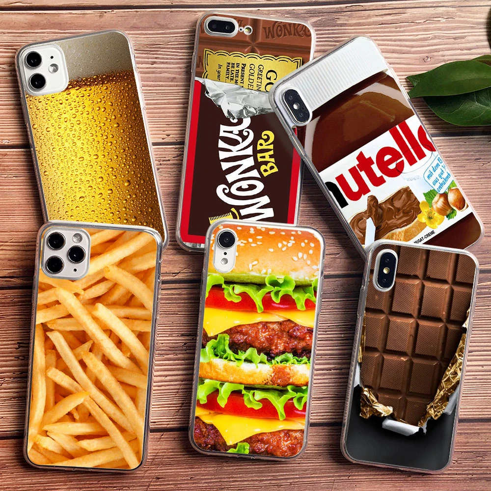 best iphone 13 pro max case Chocolate beer Funny disk phone case for iPhone 13 Pro 12 pro 11 PRO MAX 6S 8 7 Plus XR XS MAX X Cookies fries Burger TPU case 13 pro max case