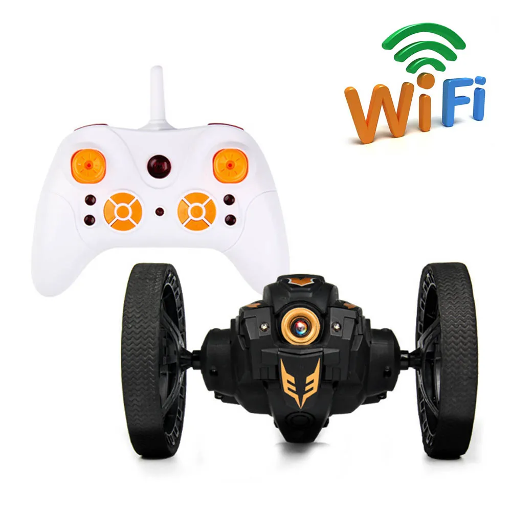 WiFi Black Высокое качество RC Bounce автомобиль со светодиодный подсветкой 2,4 ГГц гибкие колеса вращения робот автомобиль игрушки - Цвет: WiFi Black