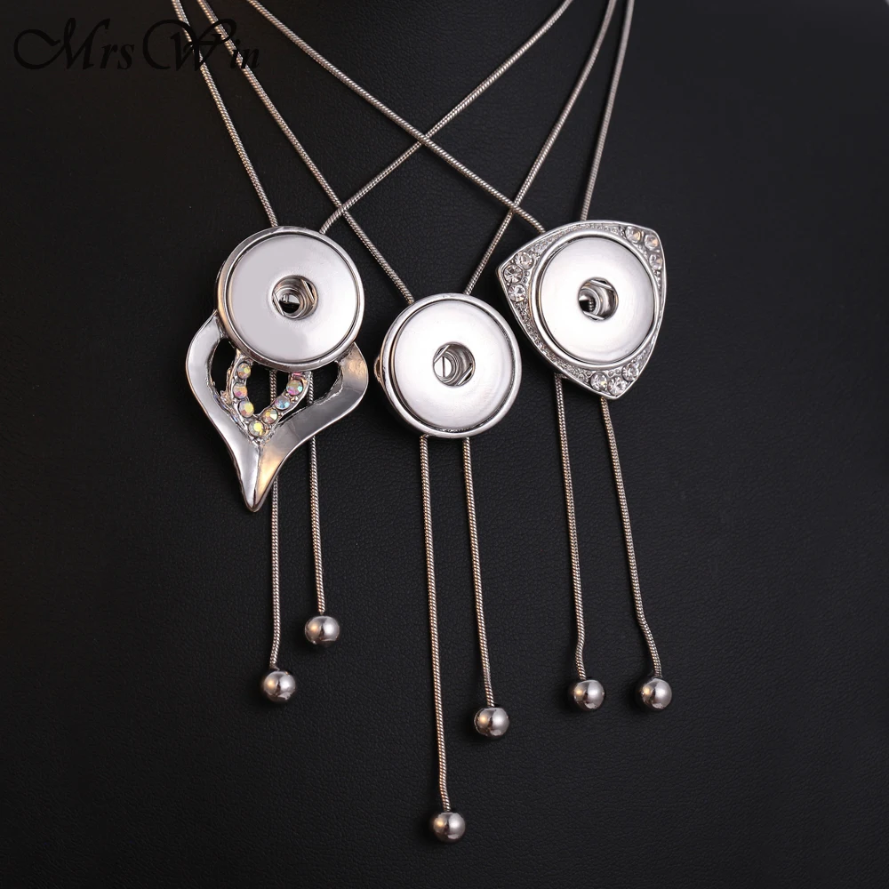 New Snap Button Necklaces 18mm 20mm Snap Buttons Jewelry 3 Designs